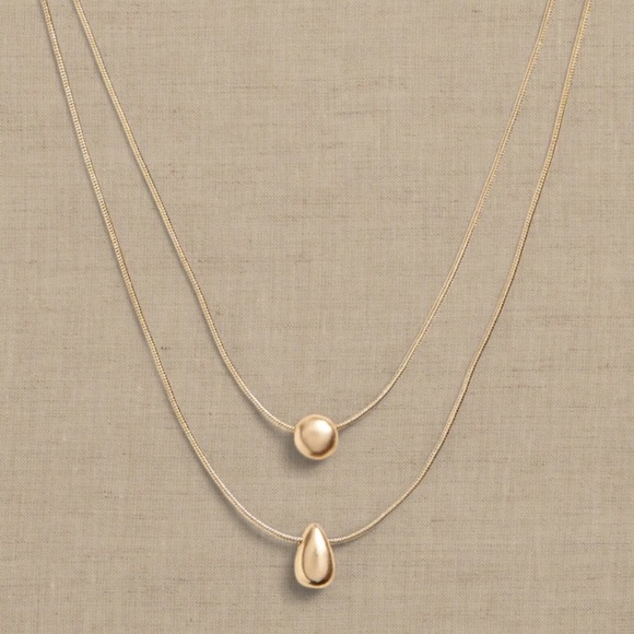 NWT Banana Republic Layered Gold Toned Metal Pendant Necklace - Picture 10 of 13